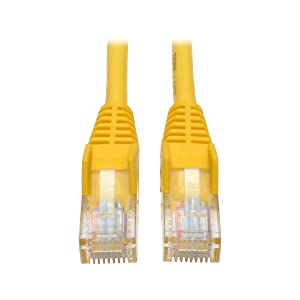 Tripp Lite Cat5e 350MHz Snagless Molded Patch Cable (RJ45 M/M) - Yellow, 10-ft.(N001-010-YW) 10 Feet Yellow