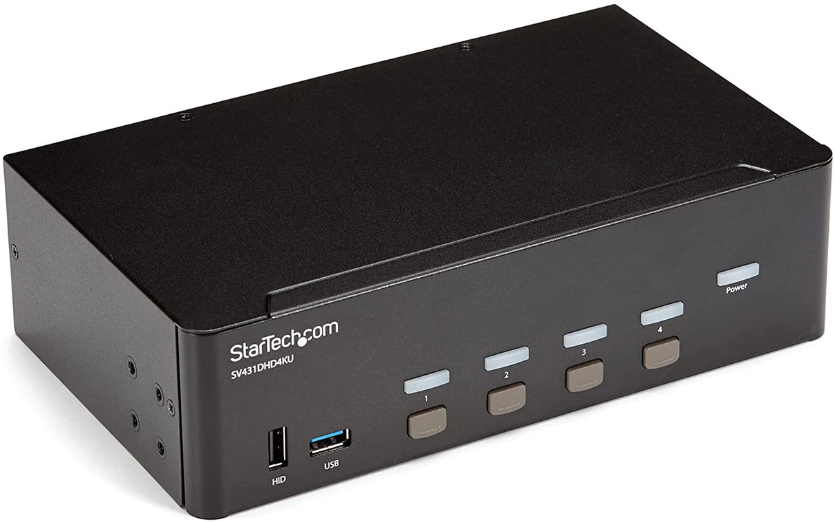 StarTech.com StarTech.com 4-Port Dual Monitor HDMI KVM Switch with Audio & USB 3.0 hub - 4K 30Hz - 4 PC Mac Computer KVM Switch Box for HDMI Display (SV431DHD4KU) 2.5"x5.1"x8.7" USB 3.0 | 4K30Hz