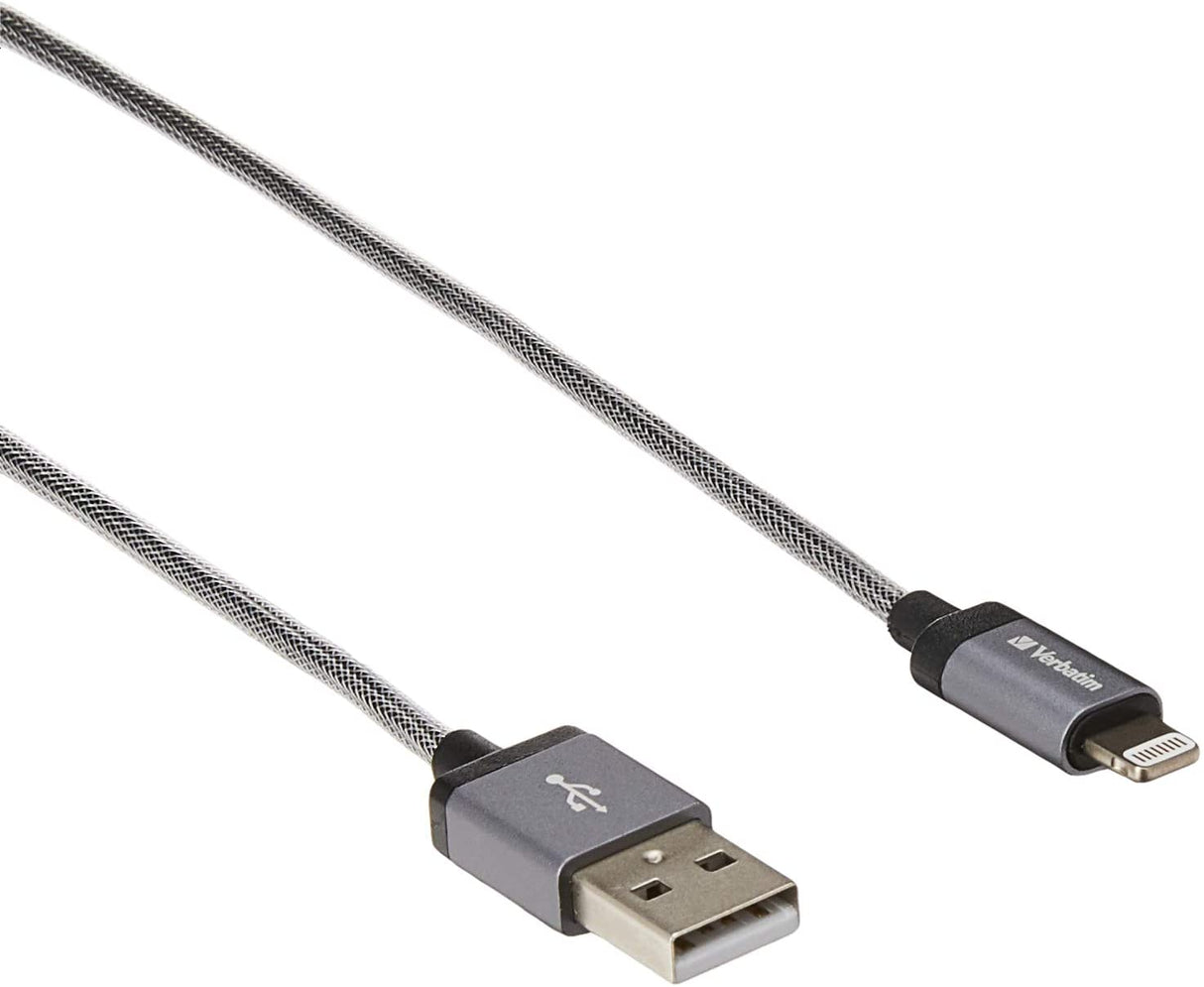 Verbatim Sync/Charge Lightning Data Transfer Cable, black, Black - 47"