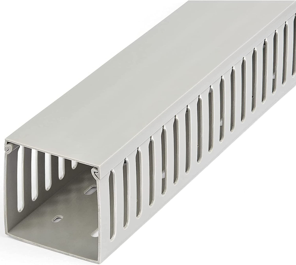 StarTech.com Open Slot Cable Management Raceway with Cover, 3"(75mm) W x 3"(75mm) H - 6.5ft(2m) Length - 1/4"(8mm) Slots, PVC Network Cable Hider/Wall Wire Duct, Max 200 Cables, UL Listed (CBMWD7575) 3"x79.2"x3"