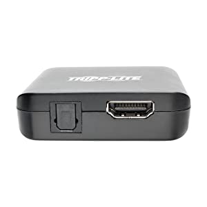 Tripp Lite HDMI Audio De-Embedder / Extractor with Built-In HDMI Cable UHD 4K x 2K (P130-06N-AUDIO),BLACK HDMI Extractor 6in
