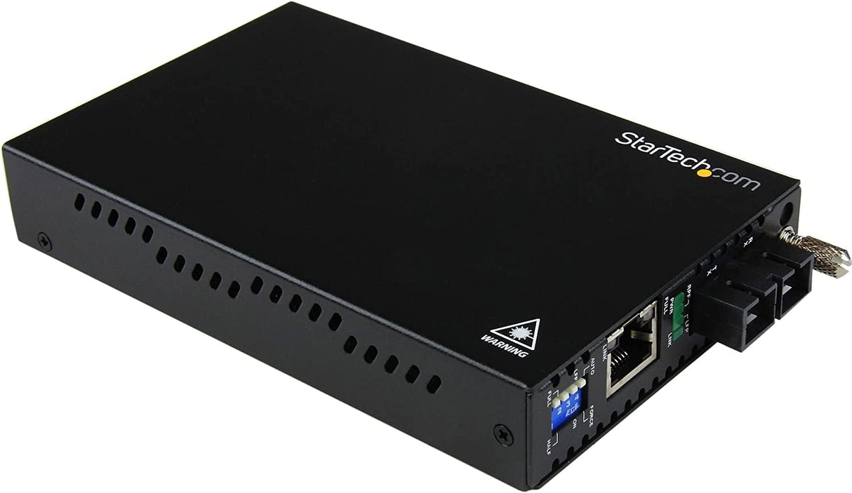 StarTech.com Multimode (MM) SC Fiber Media Converter for 1Gbe Network - 550m Range - Gigabit Ethernet -Remote Monitoring - 850nm (ET91000SC2) 1" x 3.5" x 5.9" 550m | Gigabit