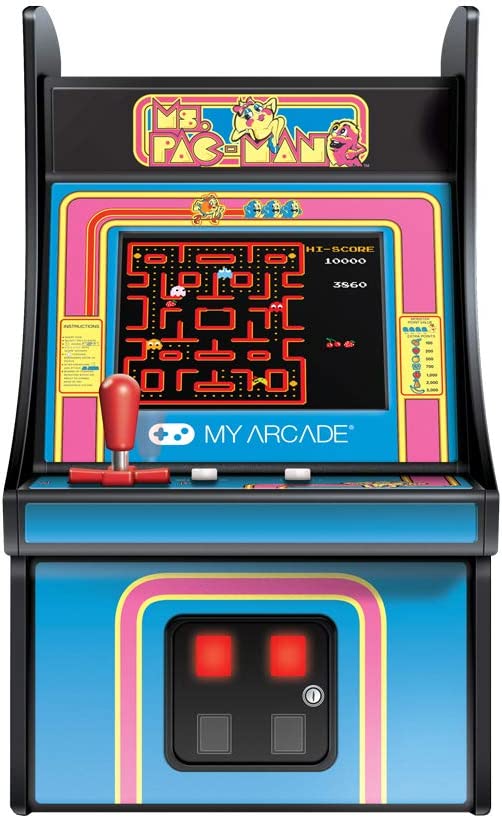 My Arcade Micro Player Mini Arcade Machine: Ms. Pac-Man Video Game, Fully Playable, 6.75 Inch Collectible, Color Display, Speaker, Volume Buttons, Headphone Jack - Electronic Games