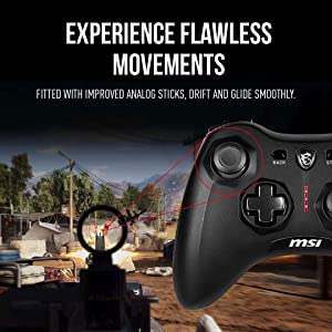 MSI Force GC30V2 Wireless Gaming Controller, Dual Vibration Motors, Dual Connection Modes, Interchangable D-Pads, Compatible with PC & Android Force GC30 V2