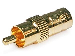 Monoprice BNC Female to RCA Male Adaptor - Gold Plated & BNC Male to RCA Male Adaptor - Gold Plated Adaptor + BNC Male to RCA Male Adaptor