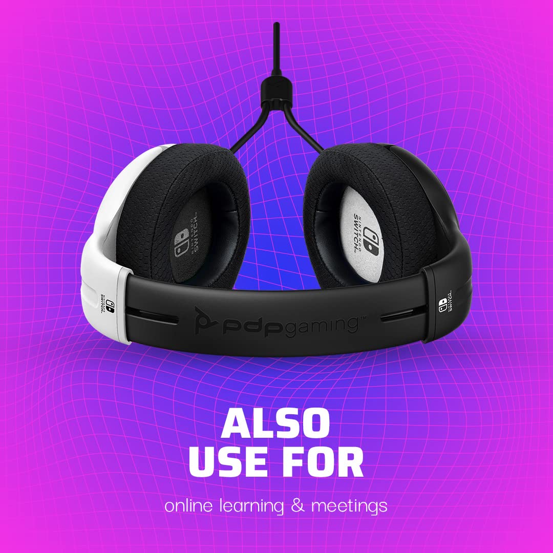PDP Gaming LVL40 Stereo Headset with Mic for Switch OLED - Noise Cancelling Microphone - Black & White - Nintendo Switch Black/White Headset
