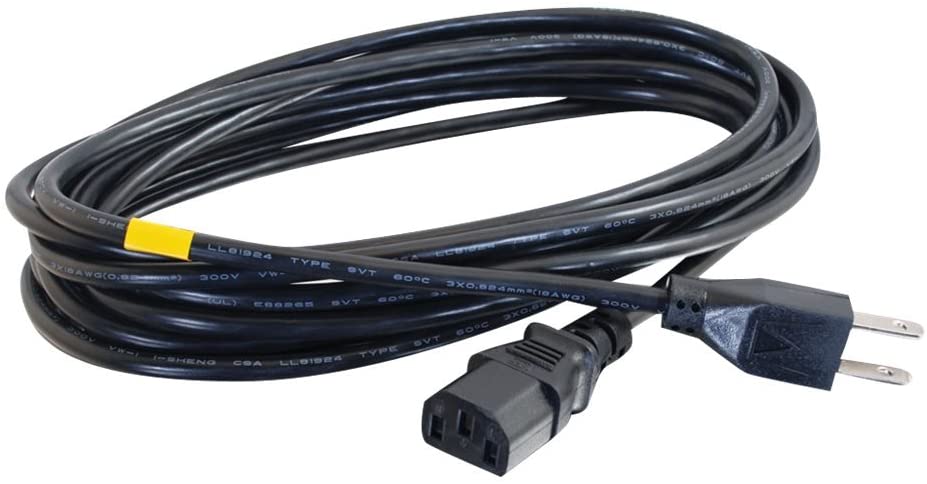 C2g/ cables to go C2G Power Cord, Replacement Power Cable, 3 Pin Connector, Universal Power Cord, 5-15P to C13, 18 AWG, Black, 6 Feet (1.82 Meters), Cables to Go 03130 6 Feet Universal Cord