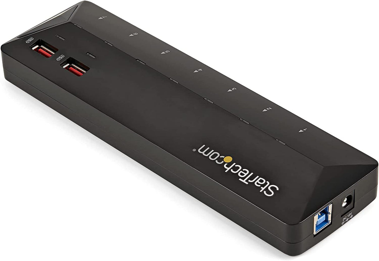 StarTech.com 9 Port USB 3.0 Hub - 7 x USB-A, 2 x USB-A Fast Charge Ports - Multi Port Powered USB Charging Station (ST93007U2C) Black 7 Port + 2 Charge Port
