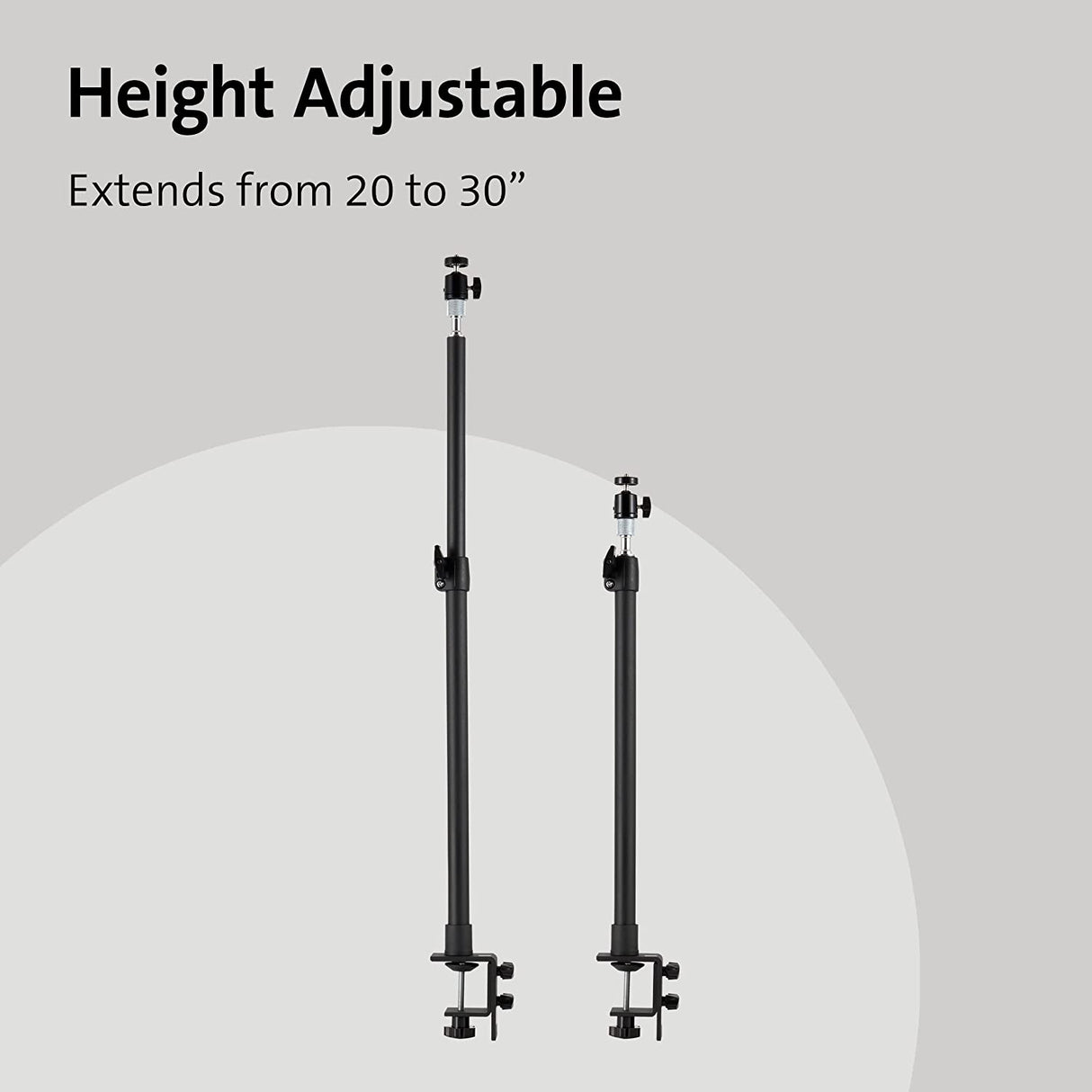 Kensington A1000 Telescoping C-Clamp Desktop Mount for Microphones, Webcams, Lights (K87654WW)