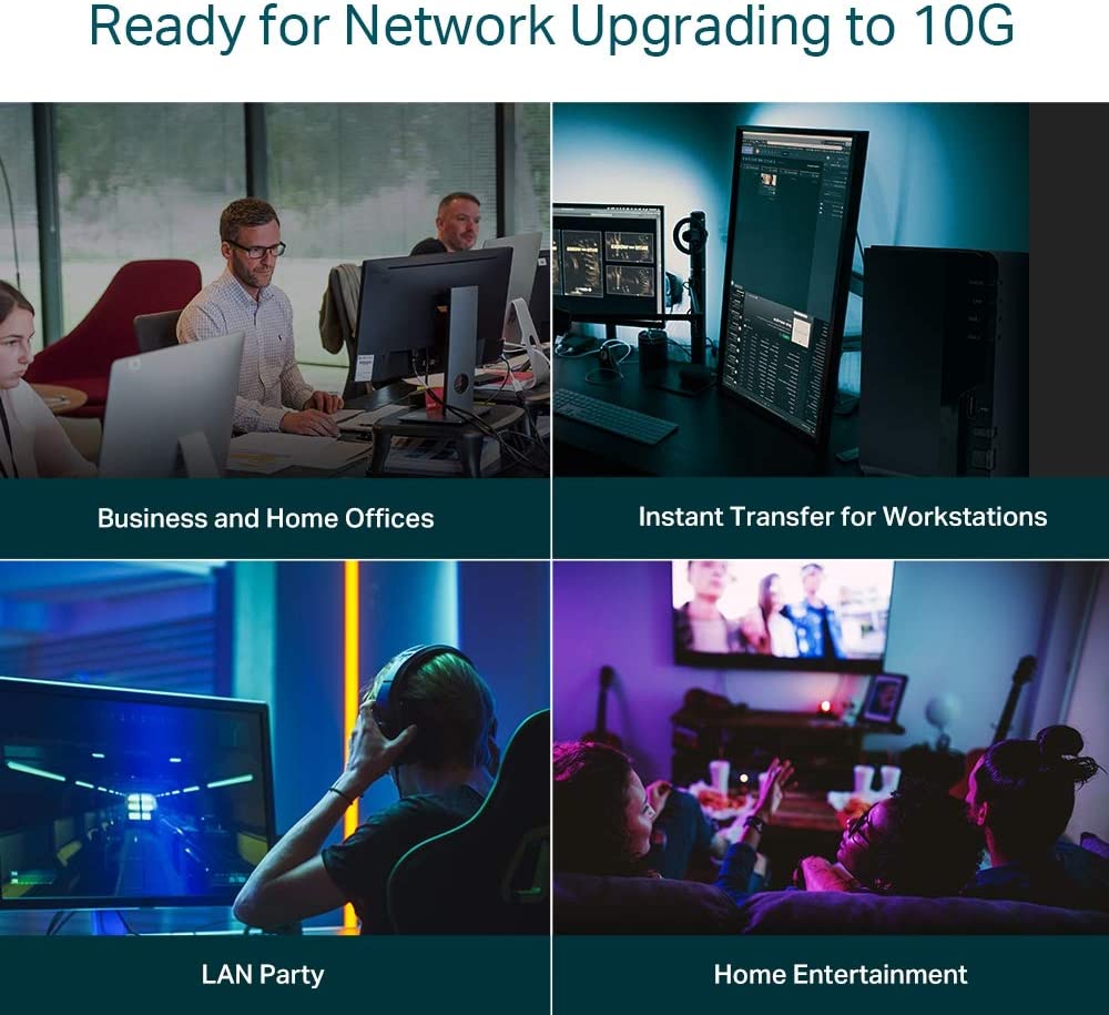 TP-Link TL-SX1008 | 8 Port 10G/Multi-Gig Unmanaged Ethernet Switch | Desktop/Rackmount | Plug & Play | Sturdy Metal Casing | Limited Lifetime Protection | Speed Auto-Negotiation 10 Gigabit