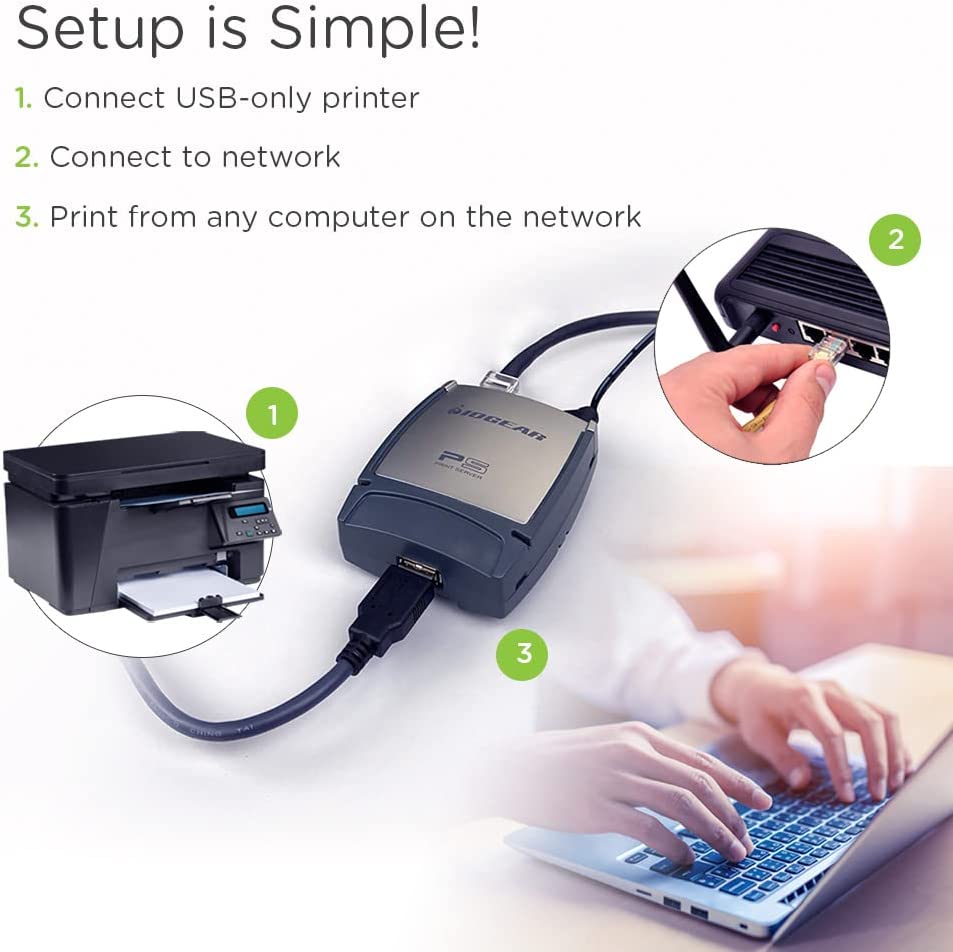 IOGEAR 1-Port USB 2.0 Print Server, GPSU21 English Print Server