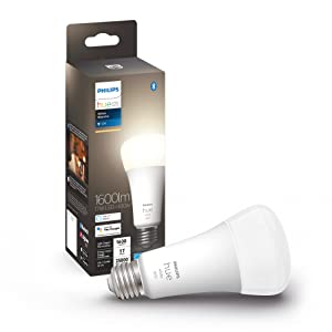 Phllips hue Philips Hue White 17W Equivalent 100W A21 Base E26 LED Smart Bulb, Dimmable, Bluetooth & Zigbee Compatible, Voice Activated with Alexa & Google Assistant
