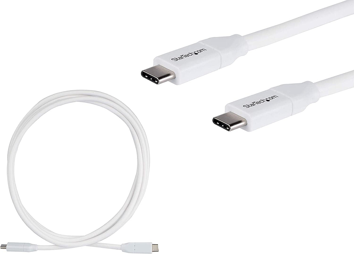 StarTech.com USB C to USB C Cable - 6 ft / 2m - 5A PD - M/M - White - USB 2.0 - USB-IF Certified - USB Type C Cable - USB C Charging Cable (USB2C5C2MW) White 6 ft/ 2 m