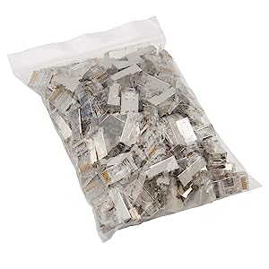 Tripp Lite Ca6 RJ45 Pass-Through FTP Modular Plug 100 Pack (N232-100-FTP) FTP 100-Pack