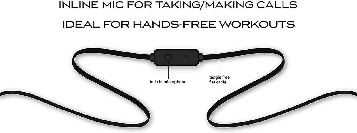 Maxell 290103 Comfort Fit Solids Headphones with Tangle-Free Flat Cable and In-Line Microphone - Black