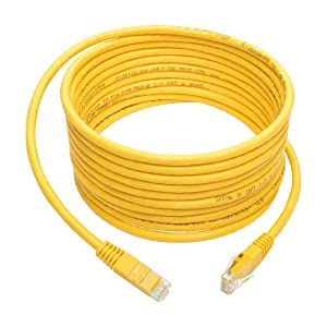 Tripp Lite Cat6 Cat5e Gigabit Molded Patch Cable RJ45 M/M 550MHz 15 ft. Yellow
