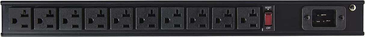 StarTech.com 10 Outlet Rack Mount Power Strip 125V/16 Amp - 1U Horizontal 19" Rackmount PDU - NEMA 5-20P Input - 10x NEMA 5-15/20R Outlets - Rack Mount PDU - UL Listed - 8ft Power Cord (RKPW101920) 10 Outlets | 16A