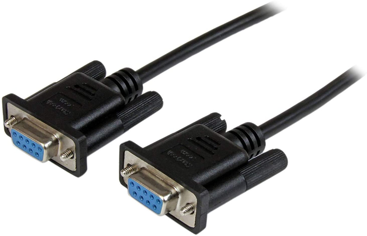 StarTech.com 2m Black DB9 RS232 Serial Null Modem Cable F/F - DB9 Female to Female - 9 pin RS232 Null Modem Cable - 2 meter, Black (SCNM9FF2MBK) 6 ft / 2m Cable