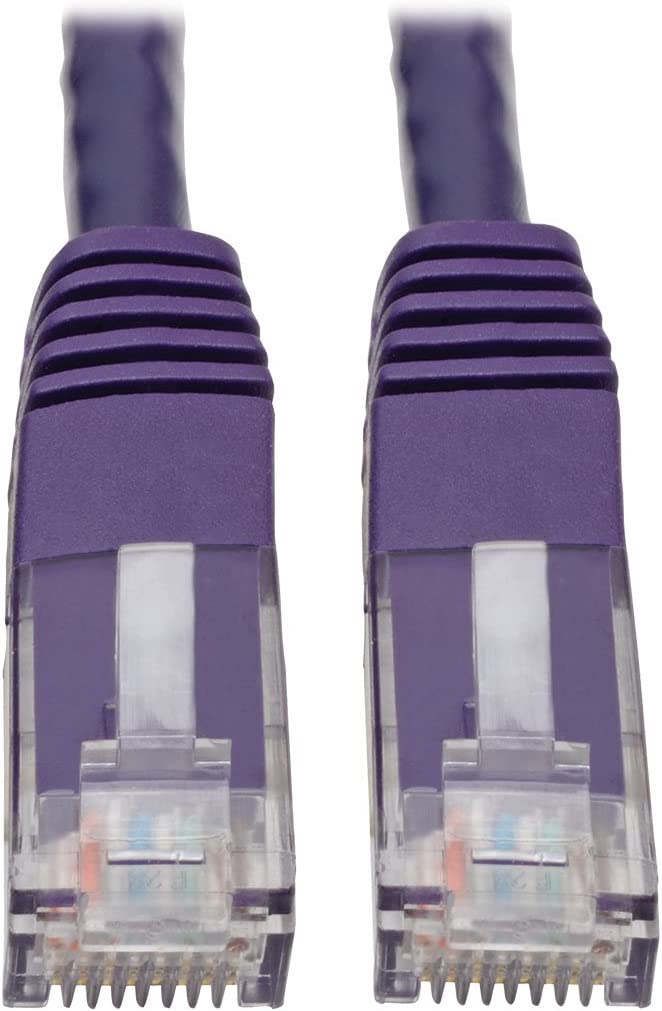 Tripp Lite N200-015-PU Cat6 Cat5e Gigabit Molded Patch Cable RJ45mm 550MHz Purple 15' 15' 15 ft. Purple