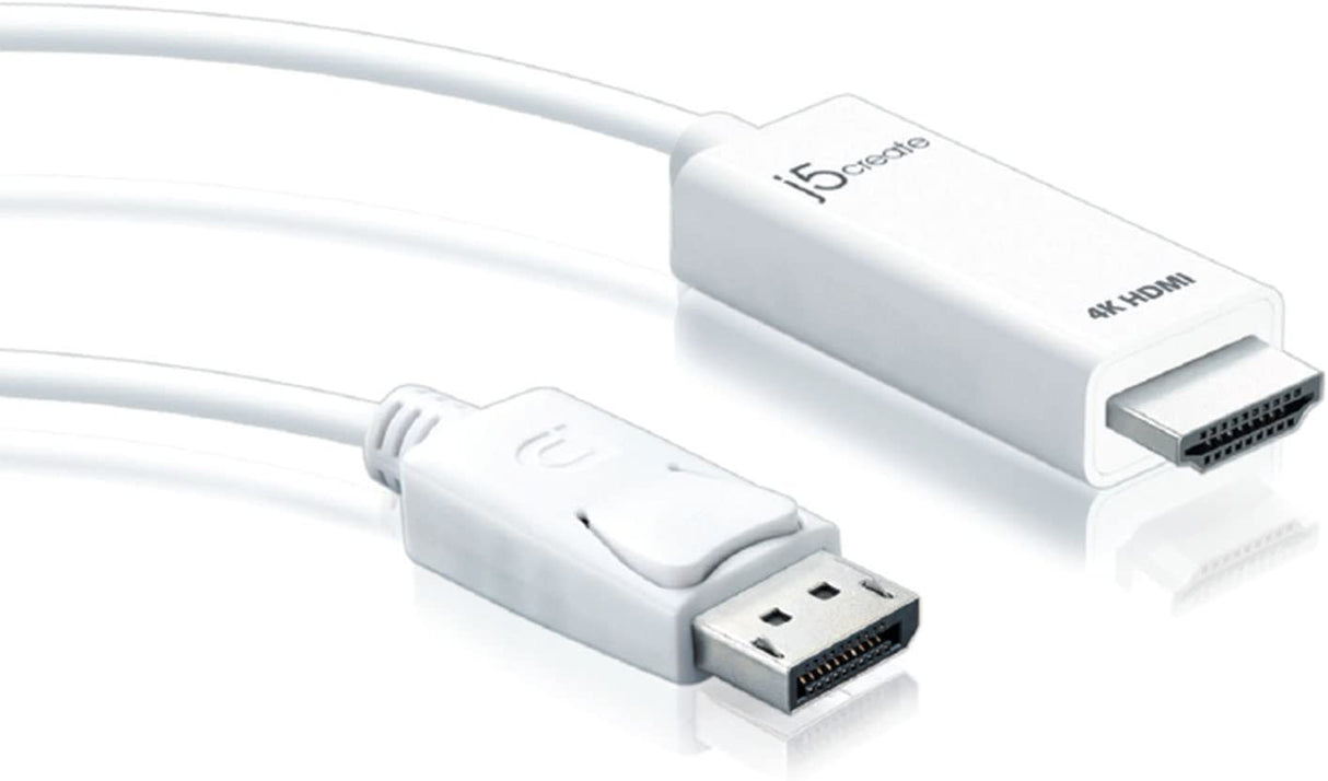 J5 create DisplayPort to 4K HDMI Active Adapter by j5create| Male Displayport Male HDMI | 4K Ultra HD | HDMI 1.4b | Compliant with DisplayPort 1.2 and 1.1 | 6ft in Length JDC158