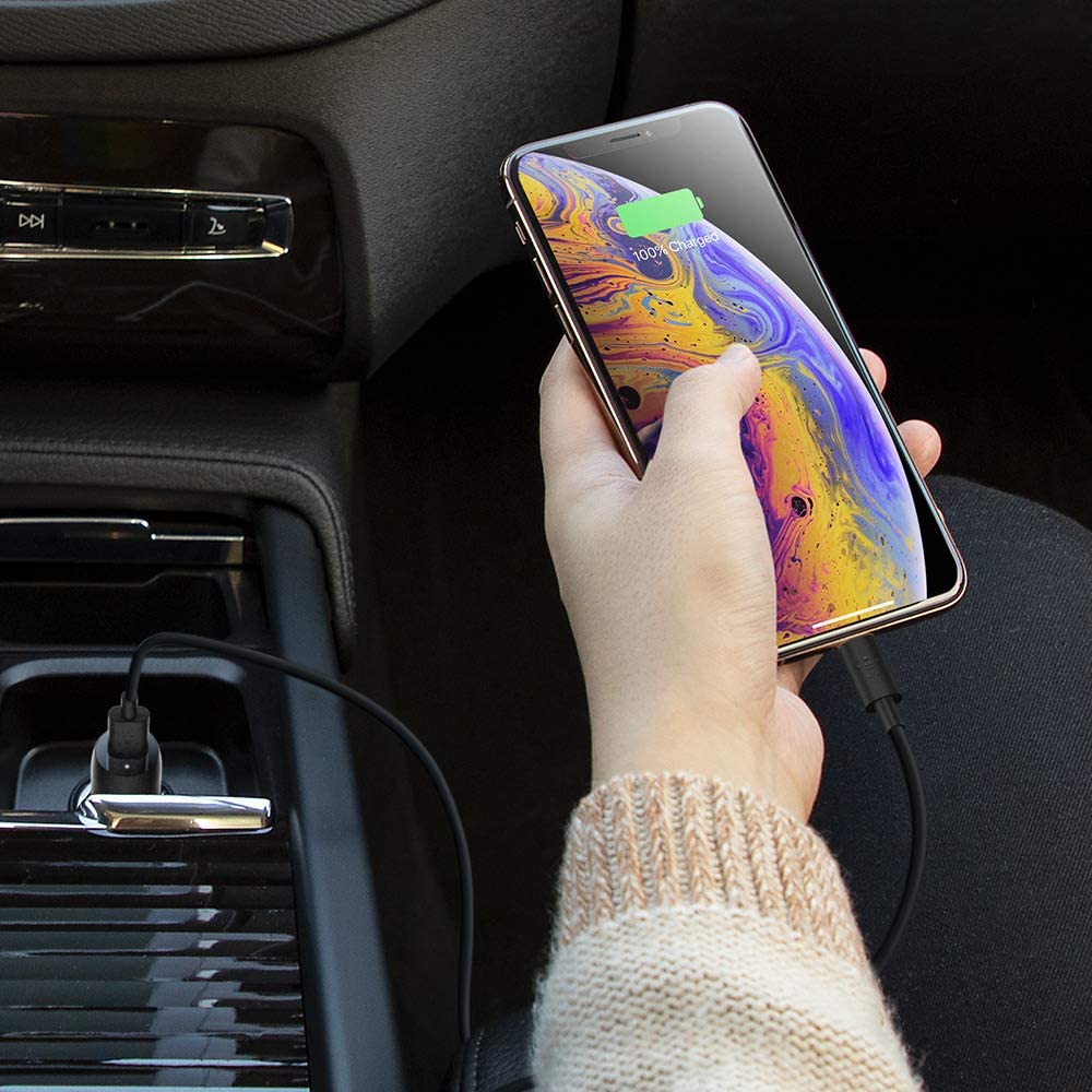 Belkin USB-C Car Charger 18W W/ 4Ft USB-C to Lightning Cable (iPhone Fast Charger for iPhone 11, Pro, Max, XS, Max, XR, X, 8, Plus, iPhone SE 2020) iPhone Car Charger, iPhone Charger Included Lightning Cable