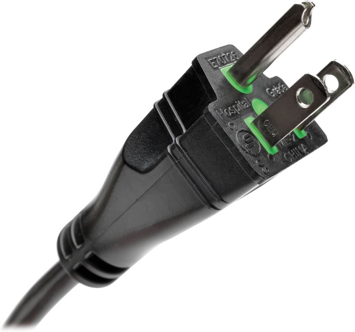 Tripp Lite Hospital Medical Power Cord, 10A, 18AWG, 5-15P to C13, 3' (P006-003-HG10) 3 ft. 10A