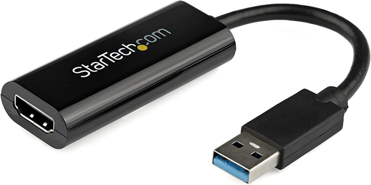 StarTech.com USB 3.0 to HDMI Adapter - 1080p (1920x1200) - Slim/Compact USB Type-A to HDMI Display Adapter Converter for Monitor - External Video & Graphics Card - Black - Windows Only (USB32HDES)