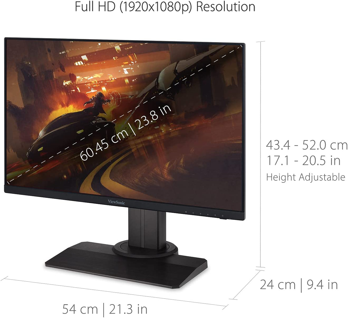ViewSonic OMNI XG2431 24 Inch 1080p 1ms 240Hz Gaming Monitor with AMD FreeSync Premium, Advanced Ergonomics, Eye Care, HDMI and DisplayPort for Esports 24-Inch 1080p 240Hz