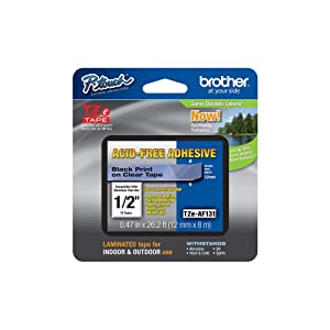 Brother Tapes Black on Clear Acid Free 12mm