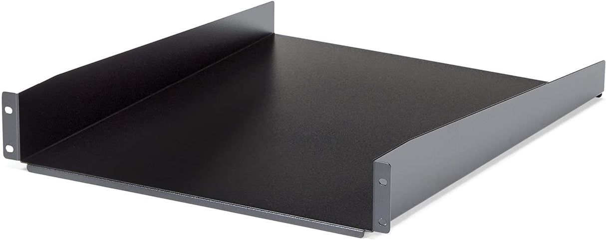 StarTech.com 2U Server Rack Shelf - Universal Rack Mount Cantilever Shelf for 19" Network Equipment Rack & Cabinet - Heavy Duty Steel Weight Capacity 50lb/23kg - 22" Deep Tray, Black (CABSHELF22) 22" Depth 22" Depth