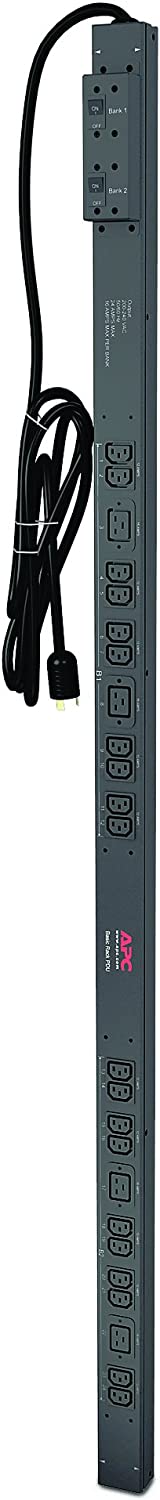 APC Rack Mount PDU, Basic 200V-240V/30A, (24) Outlets, 0U Vertical Rackmount (AP7541)