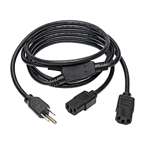 Tripp Lite P006-006-2 6-Ft Nema 5-15P to 2X Iec-320-C13 Standard Power Cord Y Split