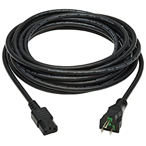 Tripp Lite Safe-IT Medical Hospital-Grade 5-15P to C13 Power Cord, Green Dot, 13 Amps 125 Volts, 16 AWG, 15 Feet / 4.6 Meters, Lifetime Limited Manufacturer's Warranty (P006AB-015-HG) 15 ft / 4.6M