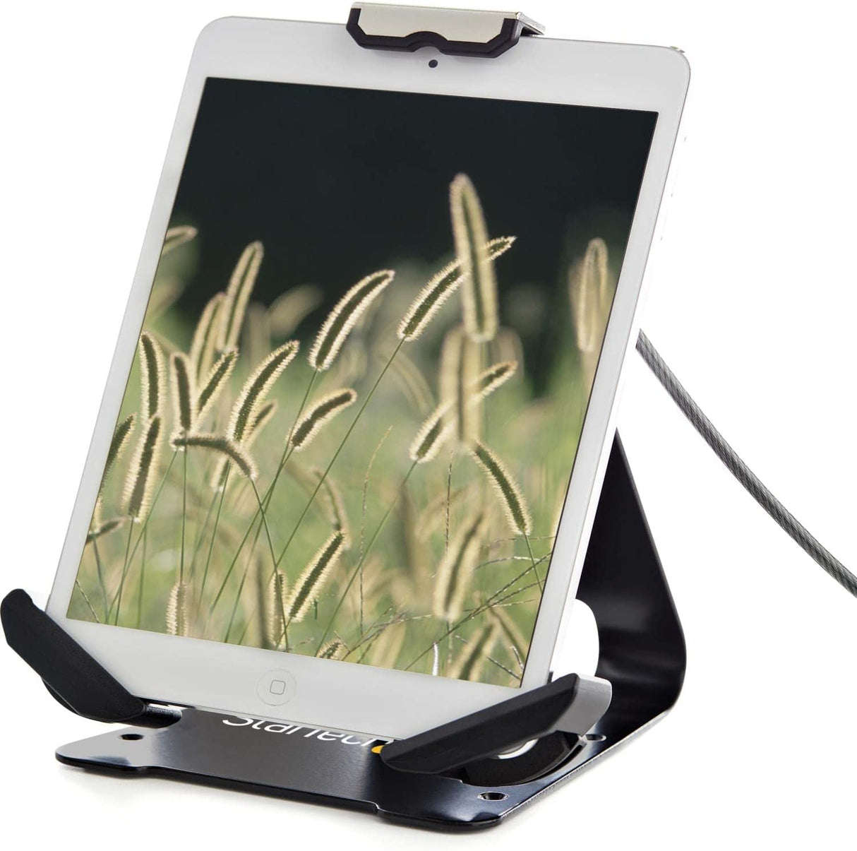 StarTech Secure Tablet Stand K-Slot Cable Lock - Locking Tablet Holder for 7.9"-13" Tablets - Universal Adjustable Tablet Mount for Desk/Surface - Lockable Anti-Theft Security Mount (SECTBLTDT), Black