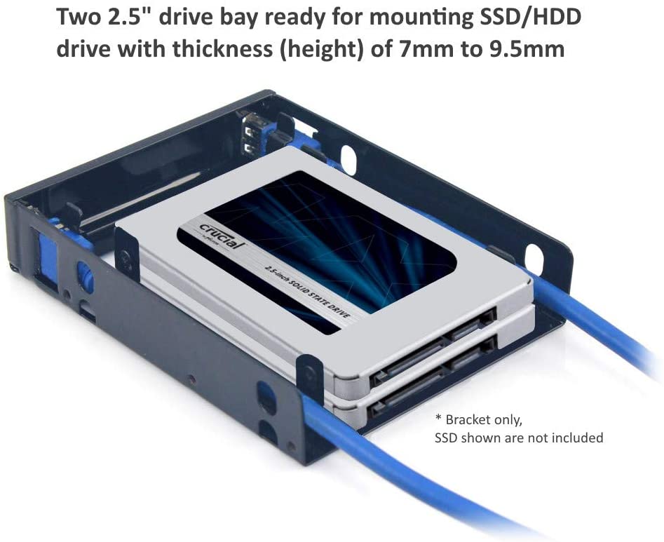 Nexstar USB 3.0 Front Panel for 3.5" Drive Bay with Dual 2.5" SSD/HDD Bracket (HDA-302H)