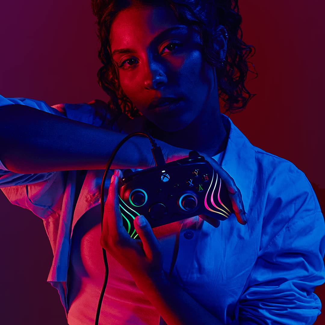 PDP Afterglow Wave LED Controller for Xbox Series X|S, Xbox One, Windows 10/11 Black