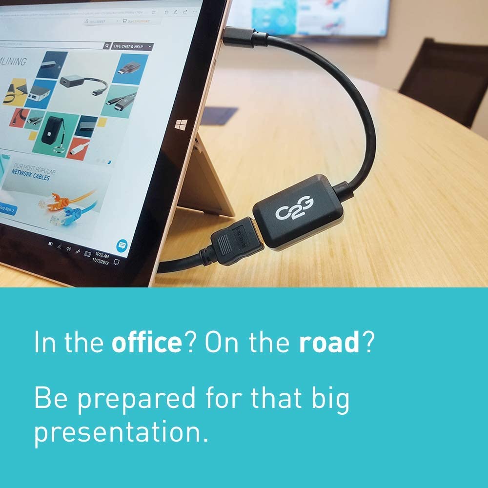 C2g/ cables to go C2G 54313 Mini DisplayPort Male to HDMI Female Adapter Converter, TAA Compliant, Black (8 Inches)