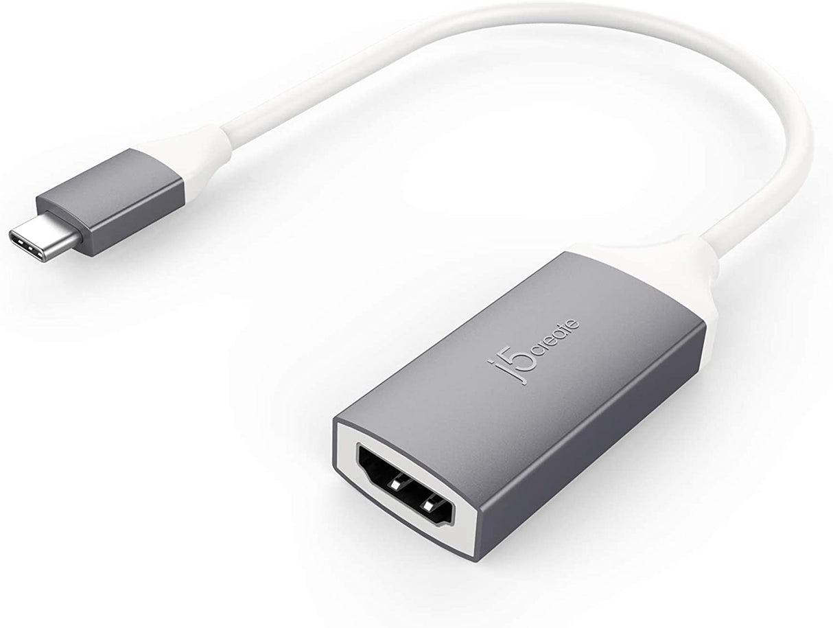 J5 create j5create USB Type-C to HDMI Adapter- 3840 x 2160 @ 60Hz | HDMI 1.4 4K @ 30 Hz to 4K @ 60 Hz | Adapter Compatible with MacBook, Chromebook, Tablet or PC