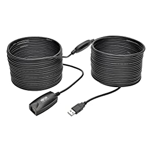 Tripp Lite 15M USB 2.0 Hi-Speed Active Extension Repeater Cable USB-A M/F 49ft (U026-15M), Black 49 Feet (15 meters)