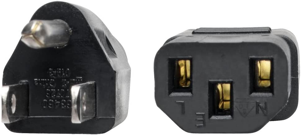 Tripp Lite Standard Computer Power Cord 10A,18AWG (NEMA 5-15P to IEC-320-C13) 1-ft.(P006-001) Black 1ft. Power Cord