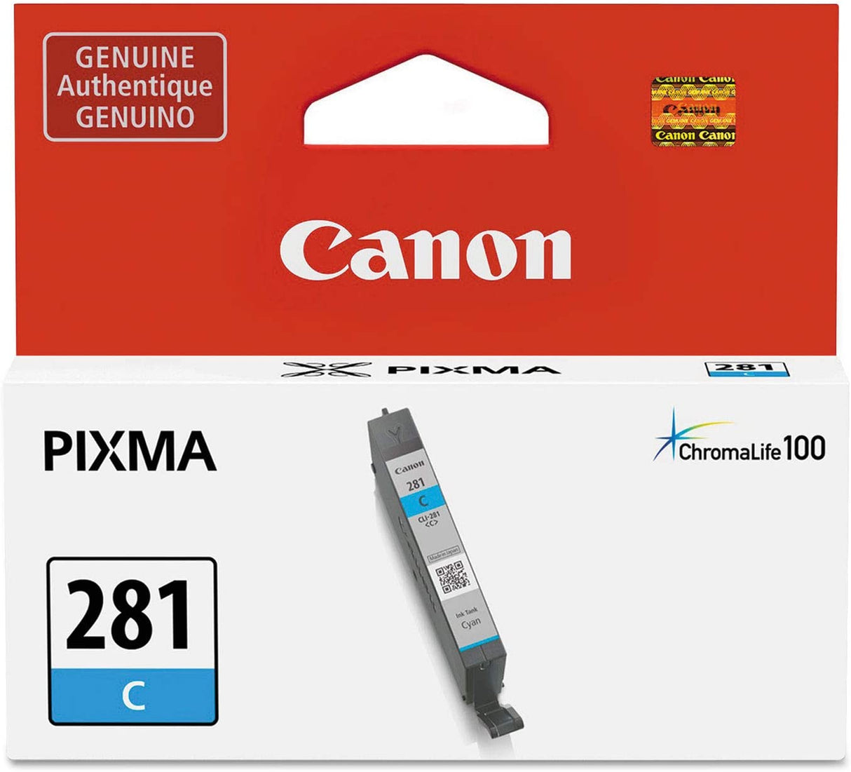 Canon CLI-281 CYAN Compatible to TR7520,TR8520,TR8620,TS6120,TS6220,TS6320,TS702,TS8120,TS8220,TS8320,TS9120,TS9520 Printers Cyan Standard Ink