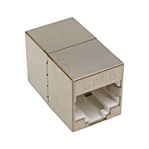 Tripp Lite Cat6 Gigabit Ethernet Straight-Through Modular Shielded In-Line Coupler RJ45 F/F TAA (N234-001-SH)