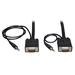 Tripp Lite VGA Coax Monitor Cable with audio, High Resolution cable with RGB coax (HD15 and 3.5mm M/M) 10-ft.(P504-010) 10 feet