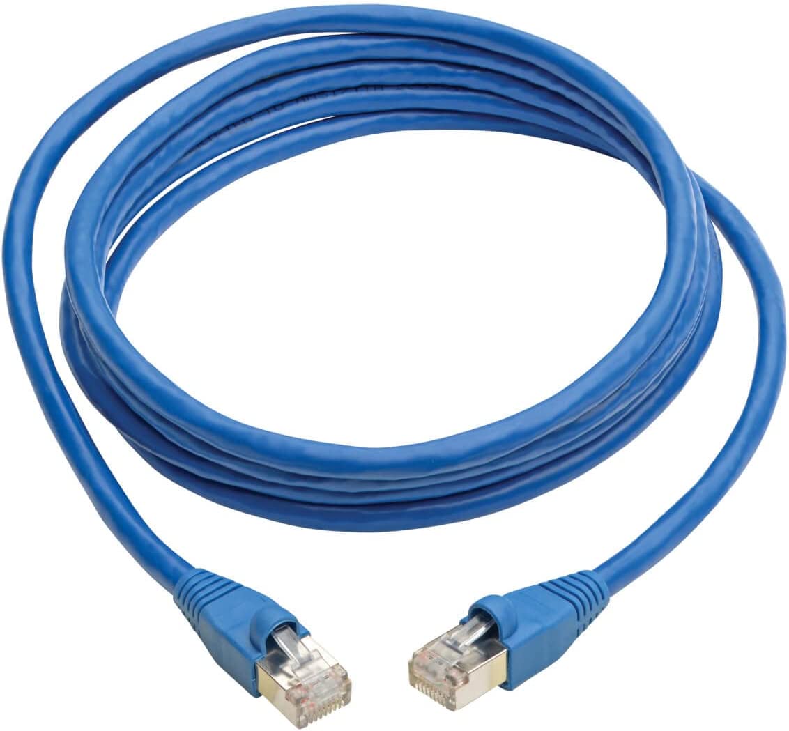 Tripp Lite Cat6a Ethernet Cable, 10G-Certified Patch Cable, Snagless, Shielded STP PoE Ethernet Cord, 8 ft, Blue (N262-008-BL) 8ft. Blue
