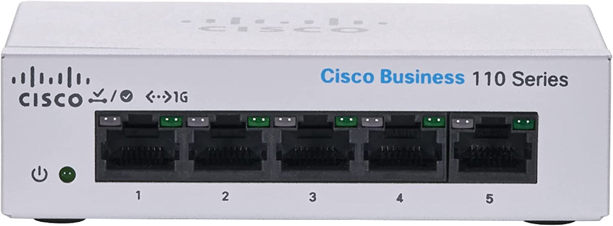 Cisco Business CBS110-5T-D Unmanaged Switch | 5 Port GE | Desktop | Ext PS | Limited Lifetime Protection (CBS110-5T-D-NA)