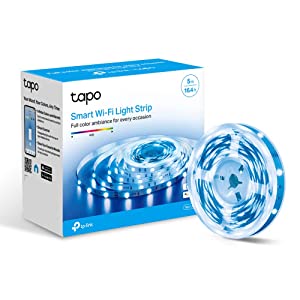 TP-Link Tapo Smart LED Light Strip, 16M RGB Colors, Sync-to-Sound, 16.4ft, Wi-Fi LED Lights Works w/ Alexa & Google Assistant, Trimmable, No Hub Required, 2-Year Warranty (Tapo L900-5) 16.4 ft.