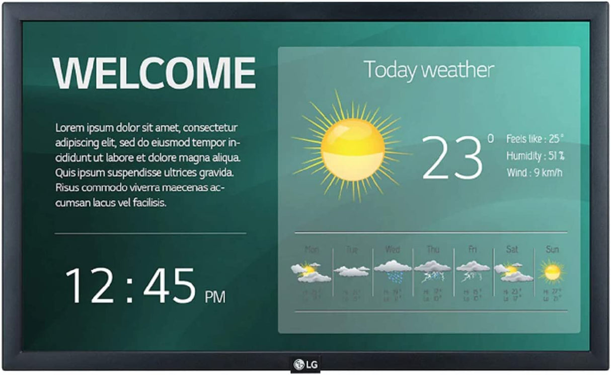 LG LG-22SM3GB SM3G Series - 22'' Digital Signage Monitor, Black (22SM3G-B)