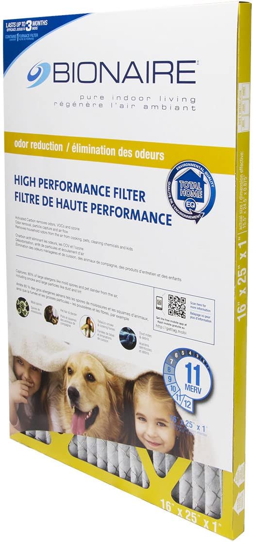 Bionaire BFFOR-1625C Odour Reduction MERV 11 Furnace Filter - 16x25