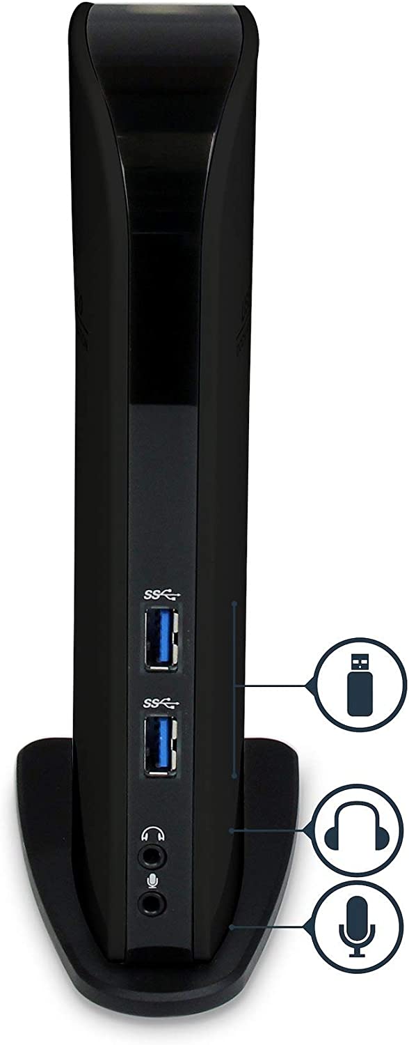 StarTech.com Dual Monitor USB 3.0 Laptop Docking Station with HDMI/DVI/VGA & 6xUSB Ports - Universal USB Dock for Mac & Windows - Black (USB3SDOCKHD) 2 x monitor|2 x USB-A 3.0|4 x USB-A 2.0