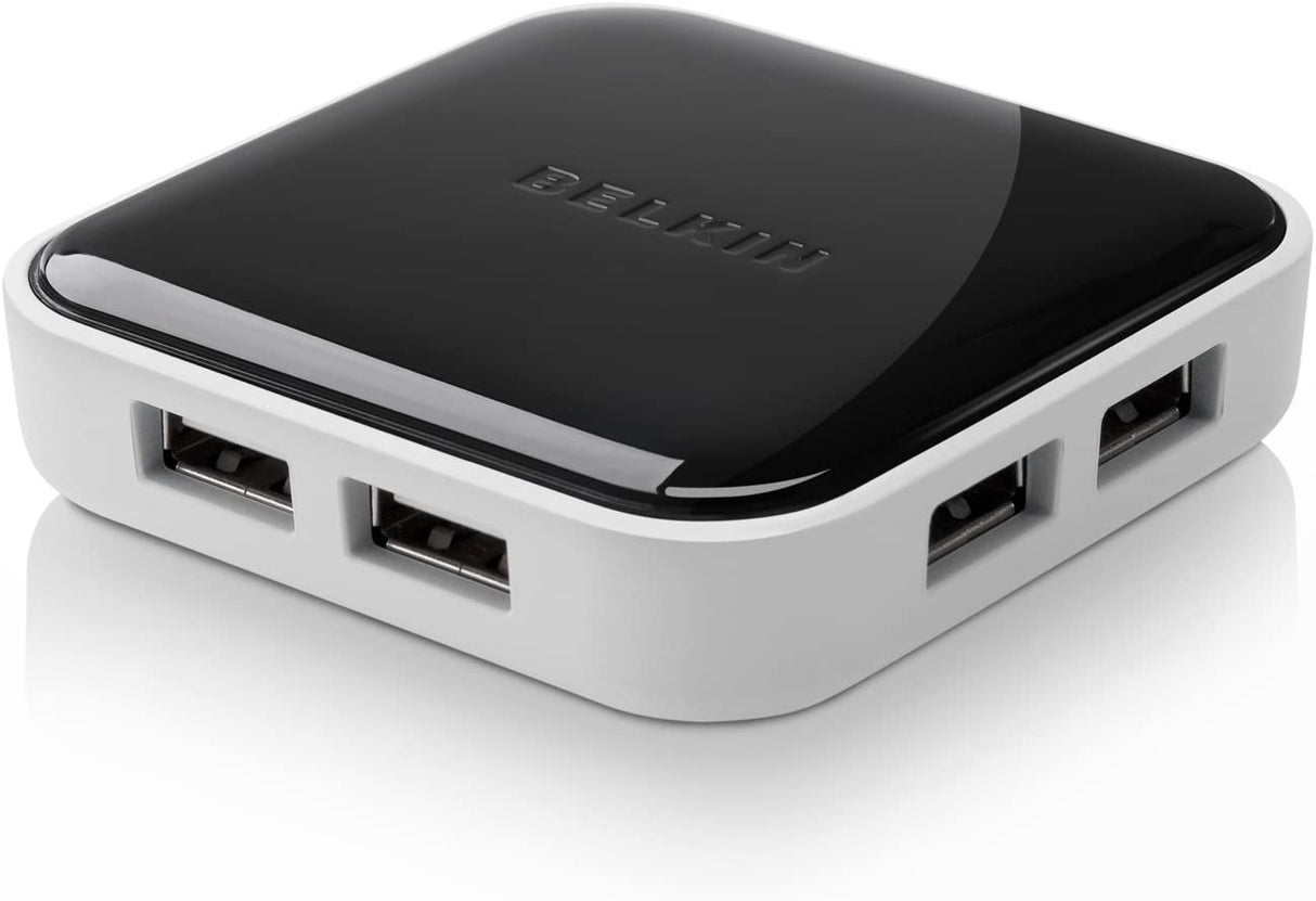 Belkin 7-Port Plug-and-Play Powered Desktop Hub with USB-A Ports 7-Port Desktop Black and White